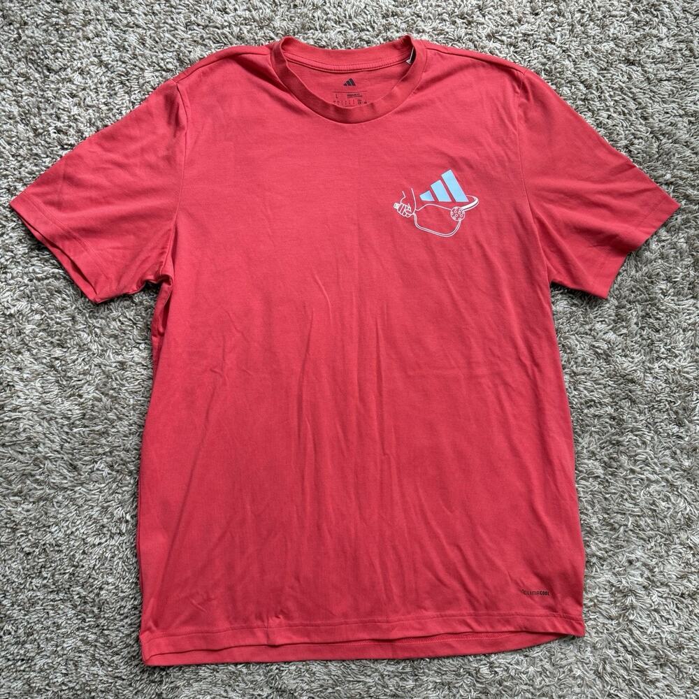 Adidas Pickleball Served Graphic Crew Neck Short Sleeve Athletic T-Shirt Size L